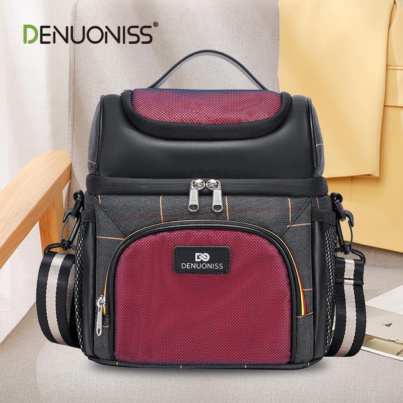 特洛利思双层野餐饭盒保温包防漏大容量车载冷藏冰包带餐饭盒包