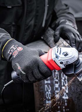 黑色6级防割手套耐磨防滑安保训练划伤救援制造工业防护劳保批发