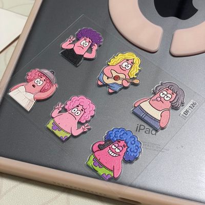 创意卡通爆炸头派大星可爱贴画