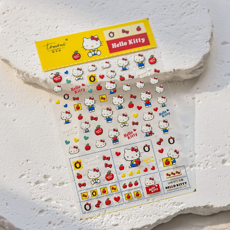 立体浮雕贴纸hellokitty美甲贴纸水杯相机diy卡通红色美甲贴纸饰