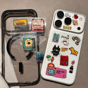 小红书同款ins简约韩系手绘可爱小狗果冻贴纸高颜值diy手账手机壳