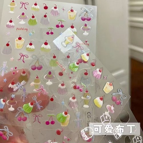 果冻美甲贴纸ins可爱多巴胺指甲