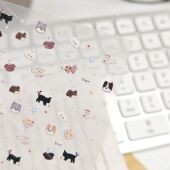 新款 卡通可爱猫猫咪狗狗波点蝴蝶结美甲贴纸定制浮雕立体ccd相机