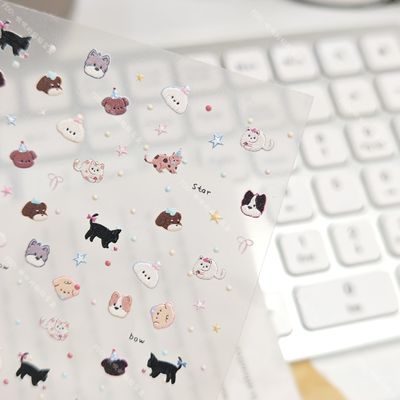 卡通可爱猫猫咪狗狗美甲贴
