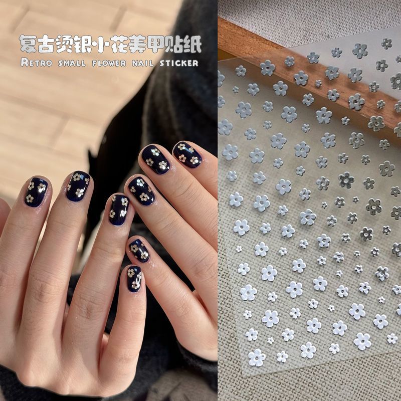 复古网红ins不规则黑金小花贴纸