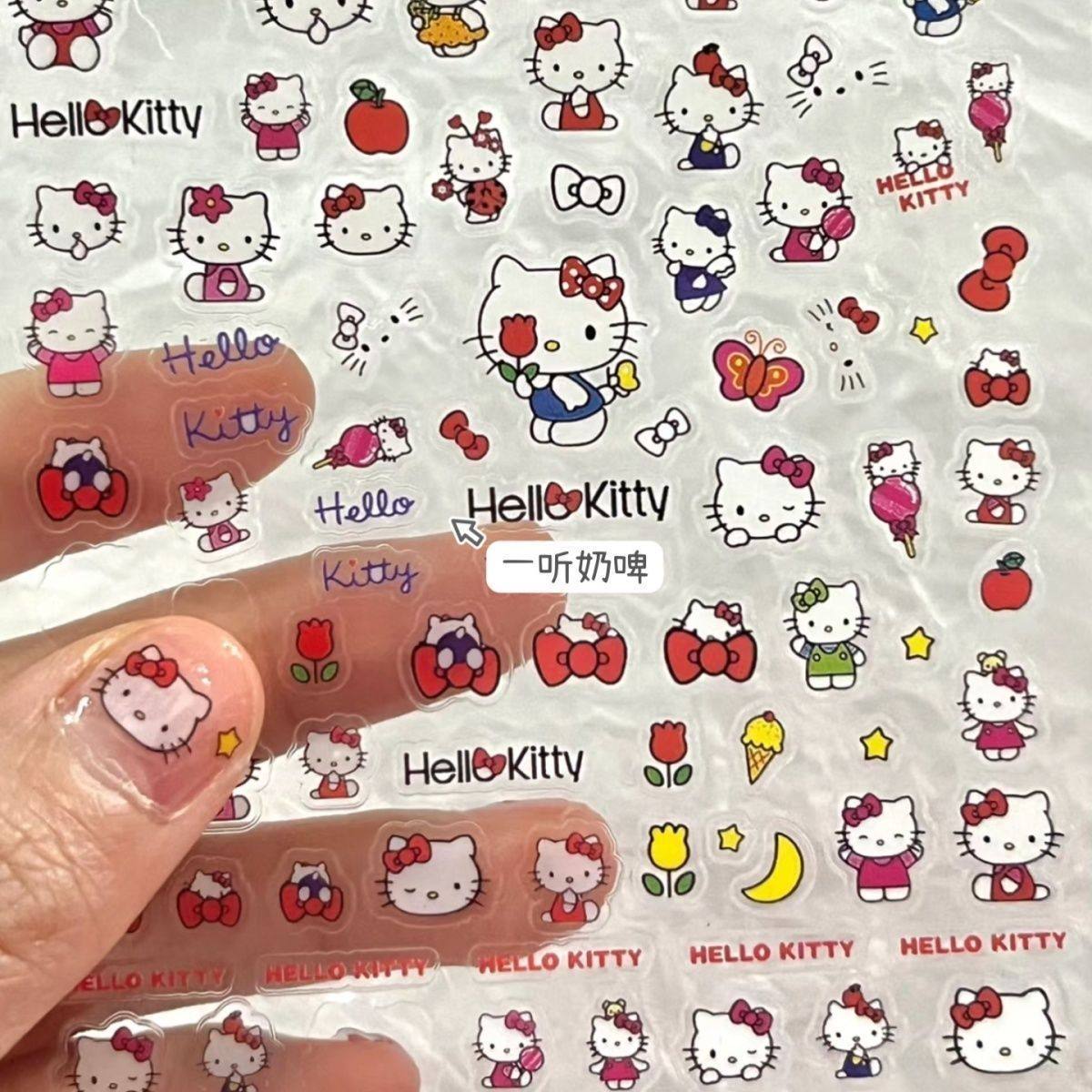 日系卡通Hello Kitty三丽鸥透明贴纸diy混合手账装饰防水素材贴画