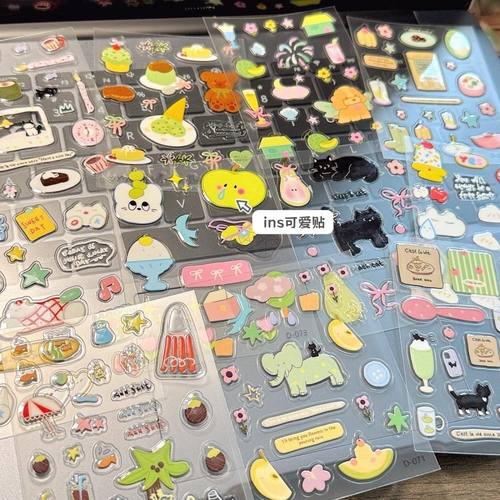 现货爆款可爱少女卡通ins果冻贴