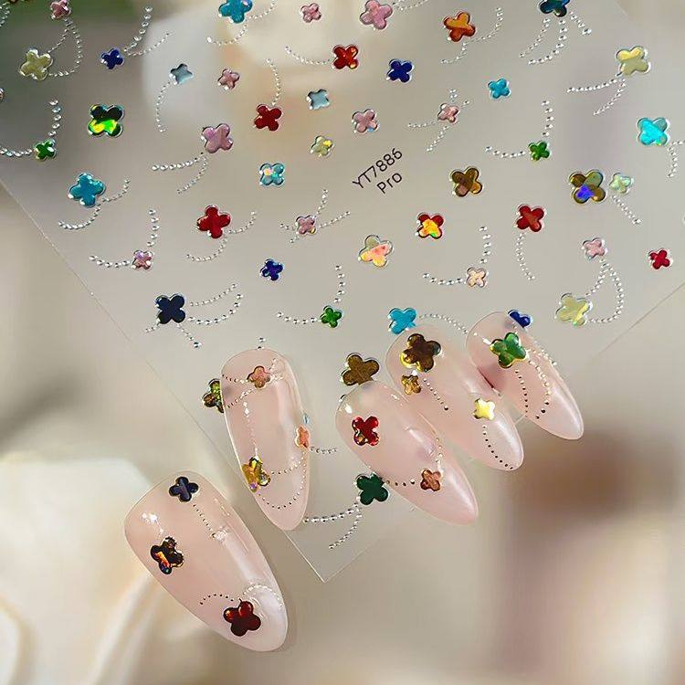 马年新款好运四叶草多巴胺烫金美甲贴纸diy指甲贴纸手机壳镜头,彩妆/香水/美妆工具,指甲装饰,淘宝优惠券,粉丝福利购,淘宝优惠卷