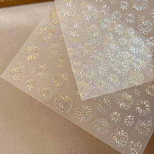 新款简约烟火花烫金烫银美甲贴纸ins马年指甲装饰贴纸防水背胶