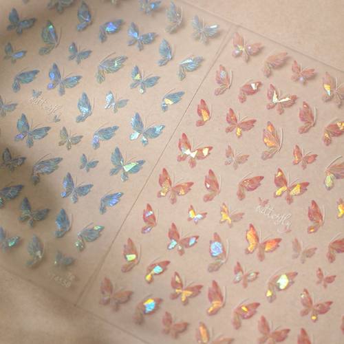 幻彩蝴蝶贝壳光爆款ins美甲贴纸
