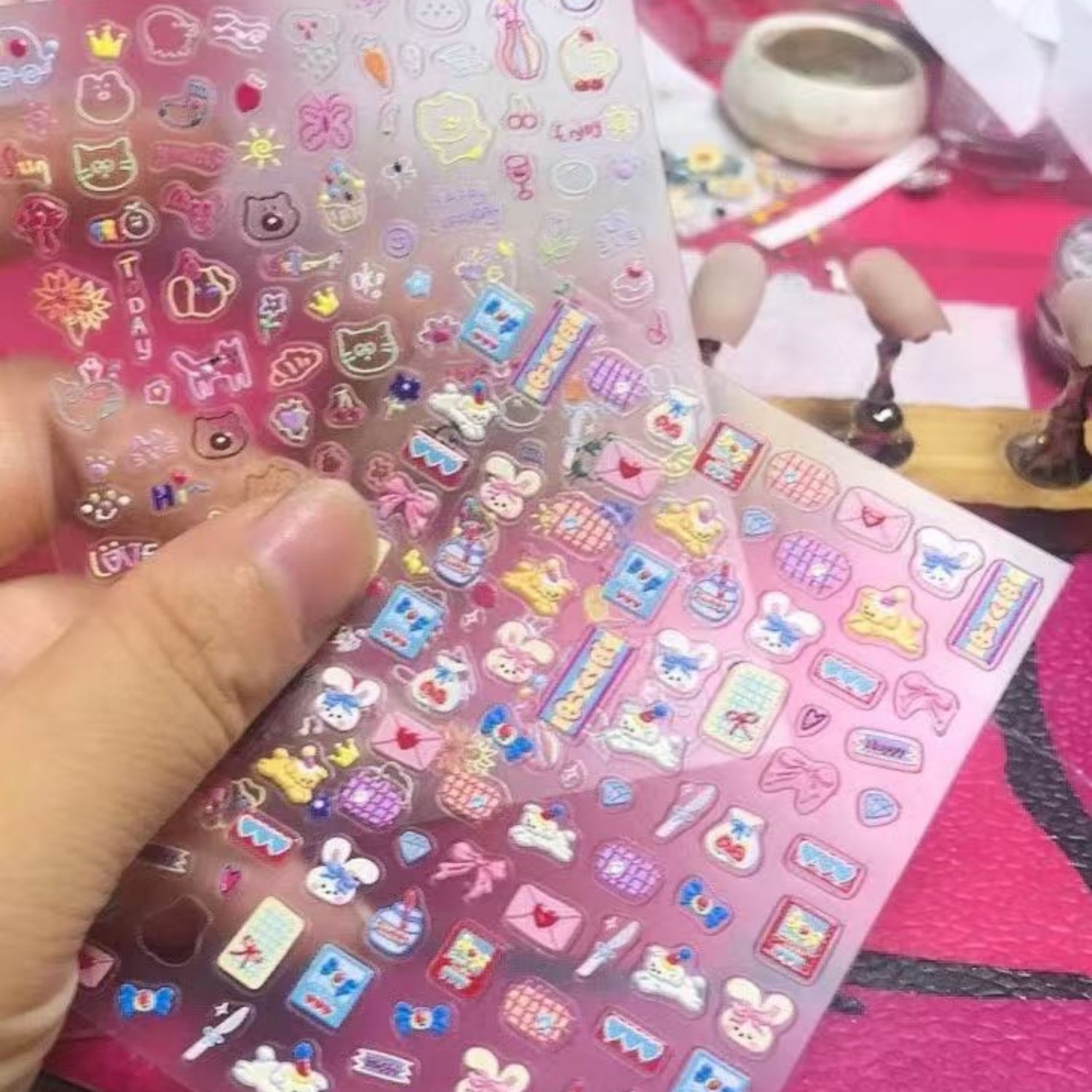 2025新款草莓小兔浮雕美甲贴纸夏日小熊学生diy笔杆水杯装饰咕卡,彩妆/香水/美妆工具,美甲工具,淘宝优惠券,粉丝福利购,淘宝优惠卷