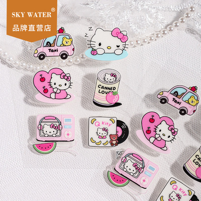 Sky新款粉色录音带kitty大图贴纸小汽车浮雕立体手机壳电脑装饰贴