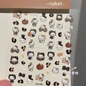 少女心hellokitty美甲贴纸浮雕立体豹纹凯蒂猫水杯贴相机指甲贴纸