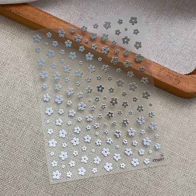 复古烫金五瓣花晕染花朵美甲贴纸