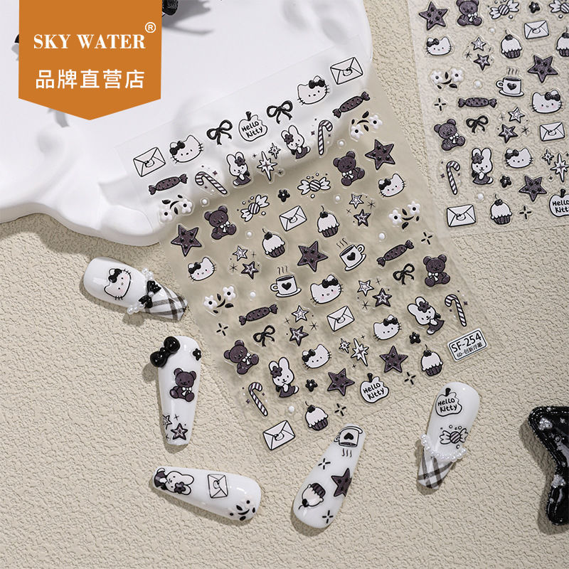 圣诞节小熊kitty凯蒂猫美甲贴