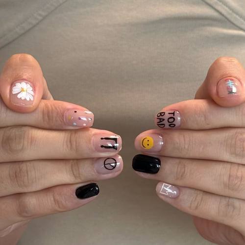 权志龙同款小雏菊vip浮雕美甲贴