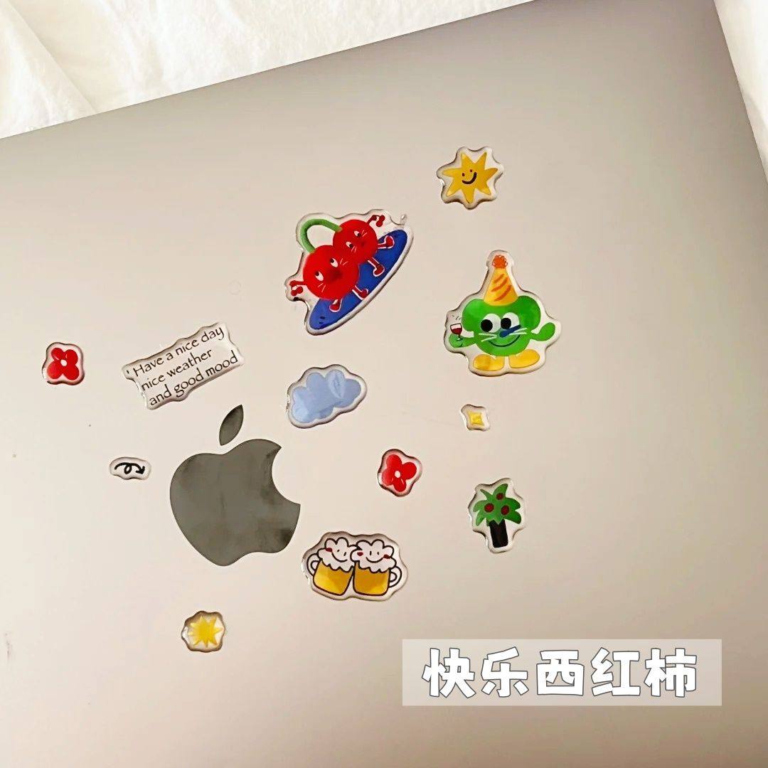 小红书同款快乐西红柿ins插画果冻贴纸高颜值diy手机电脑手账装饰