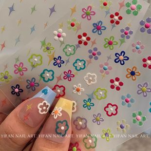 夏日果冻多巴胺指甲贴纸diy美甲贴纸ins可爱甜美立体糖果波点可爱