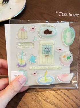 可爱立体diy手帐手机壳电脑贴纸