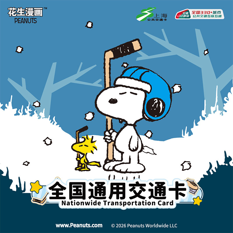 史努比冰球摇摇乐 联名全国通用交通卡 上海公共交通卡 SNOOPY图片