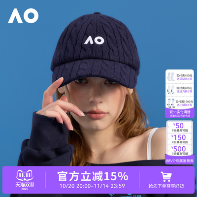 AO澳网毛织网球帽男女情侣款