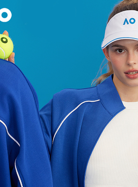 AO澳网空顶帽网球帽运动帽尼龙运动男女同款户外跑步遮阳防晒帽子