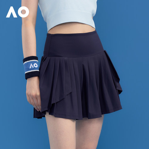 AO澳网网球时尚百搭半身裙速干透气网球裙运动花瓣百褶裙女