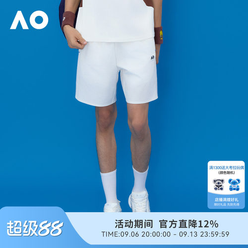 AO澳网运动短裤男女同款网球跑步健身裤子休闲宽松梭织中裤春新款