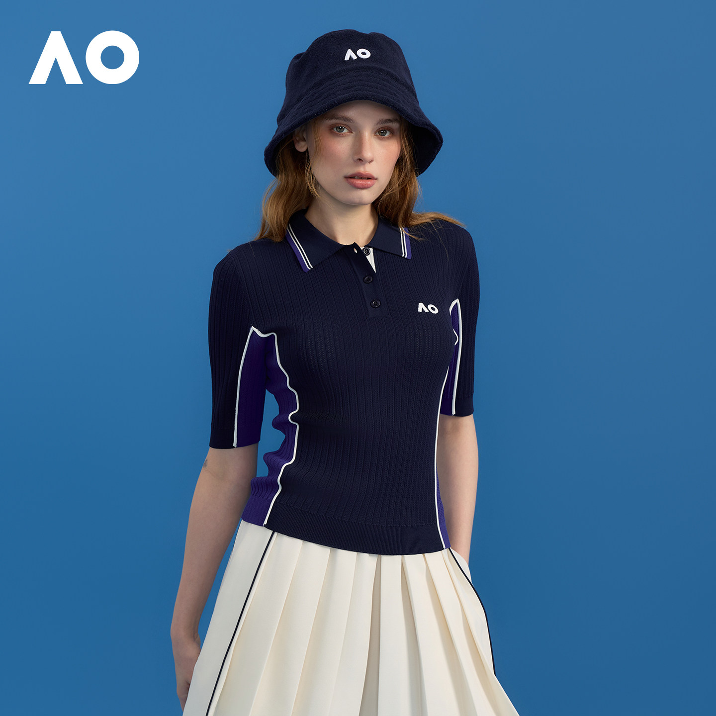 AO澳网26年秋冬新款老钱撞色修身运动POLO衫网球翻领T恤上衣女,运动服/休闲服装,运动POLO衫,淘宝优惠券,粉丝福利购,淘宝优惠卷