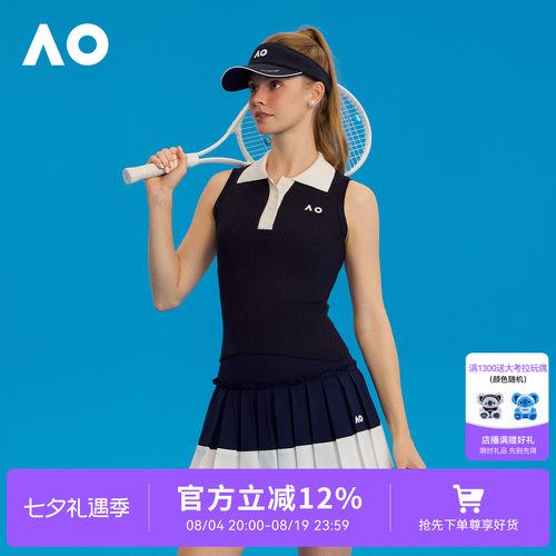 AO澳网运动网球服女无袖健身无袖