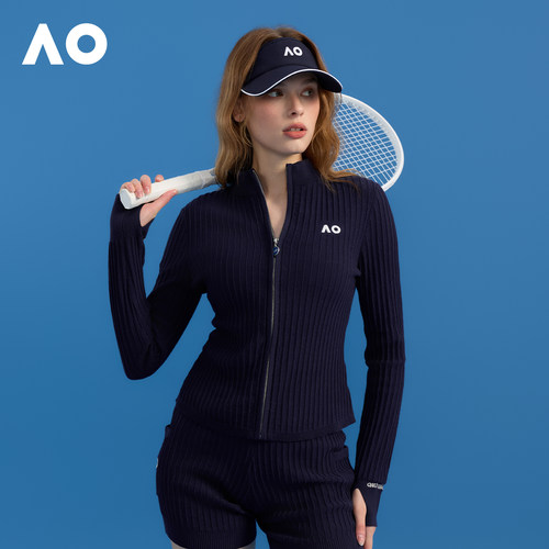 AO澳网运动服运动开衫外套立领女