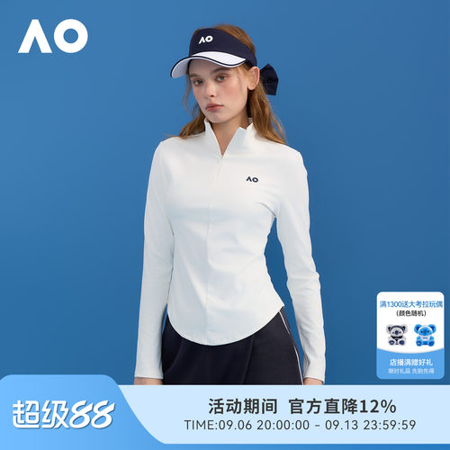澳网女速干透气拉链网球T恤
