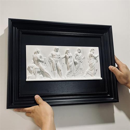 电表盒配电箱盖板遮挡挂画中古立体浮雕客厅法式壁画电表箱装饰画