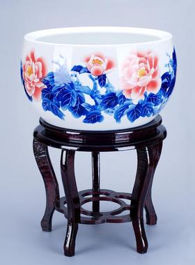 高脚瓷器花瓶木底座各种摆件花盆盆景鱼缸底座中花架