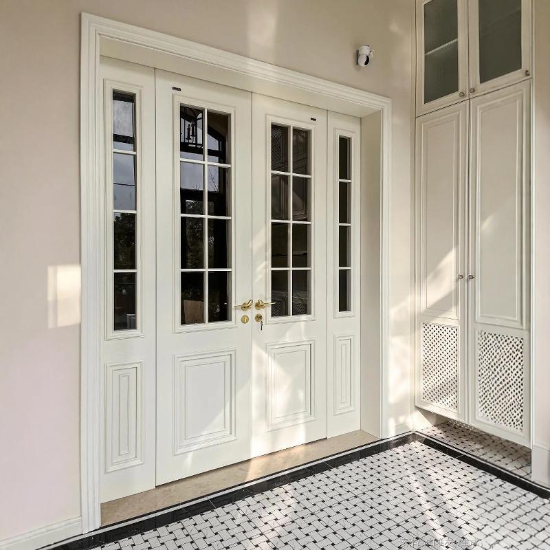 法式折叠门阳台门实木对开 门拉门定制简约室内门书房隔断门移门