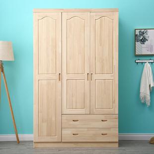 实木衣柜三开门松木衣柜大衣橱松木儿童衣柜单门二门三门四门卧室