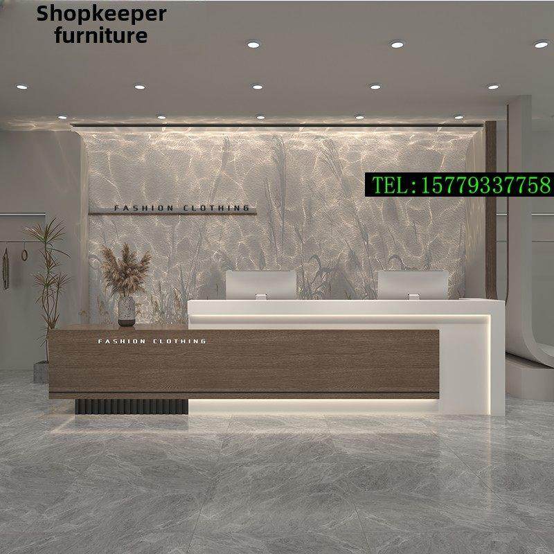 公司前台前台前台酒店咨询柜台美容院收银现代简约吧台定制