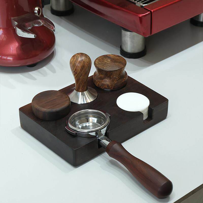 咖啡机手柄压粉底座布粉器压粉器过滤纸布粉针多合一底座58mm收纳