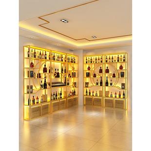 红酒柜白酒展示架铁艺酒架展示柜酒庄落地烟酒柜葡萄酒置物架商用