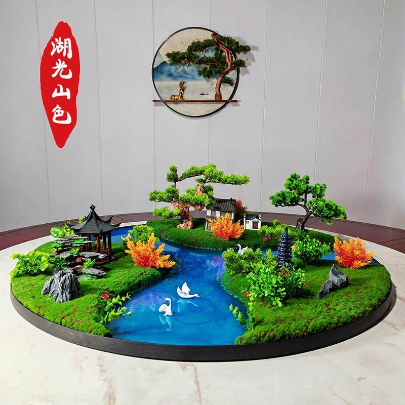 酒店餐桌中间摆花桌摆转盘花装饰品高端饭店饭厅饭桌微缩景观摆件,家居饰品,餐桌花艺,淘宝优惠券,粉丝福利购,淘宝优惠卷