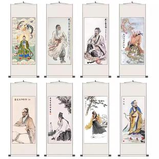 药王孙思邈画像古代名医医圣张仲景华佗李时珍养生馆装饰卷轴挂画