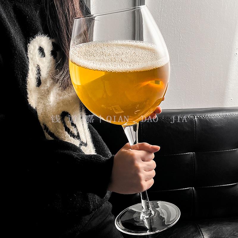 超大容量加厚高脚杯啤酒杯婚礼创意聚会红酒杯婚宴敬酒杯英雄杯子