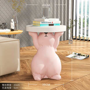 轻奢兔子托盘落地摆件大型客厅家居装饰品电视柜沙发旁茶几床头柜