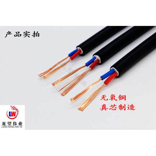 RVV护套线2芯护套线 无氧铜芯线 多丝线 200米卷RVV软护套线缆