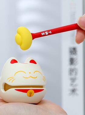 办公室静心解压敲打小木鱼桌面摆件创意休闲小物品财富公德小木鱼