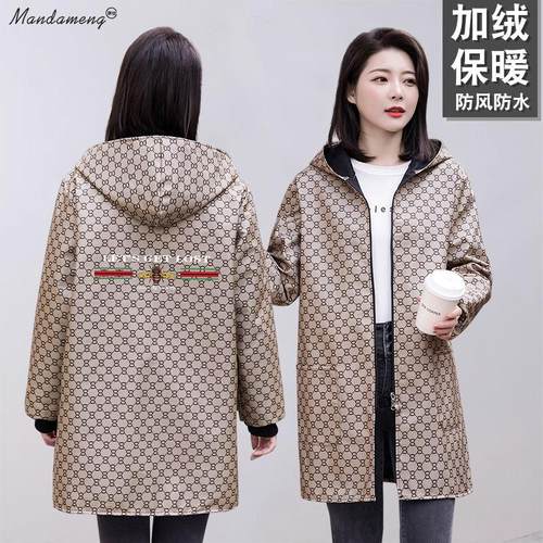 冬季新款加绒正穿工作服防污保暖长袖围裙家用厨房耐脏加厚罩衣女