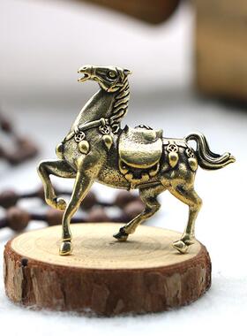 新品黄铜马上有钱 纯铜复古配饰马到成功铜马小挂饰铜饰精品