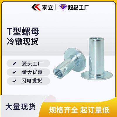 厂家现货M4M5M6M8M10M12冷镦T型螺母T帽螺丝夹板对锁螺母