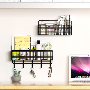 墙上置物架免打孔卧室卫生间浴室厨房壁挂收纳架子易安装无痕挂篮