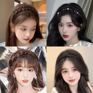 珍珠假发辫子发箍女2023新款头箍夏天发带高颅顶发卡发捆女款头饰